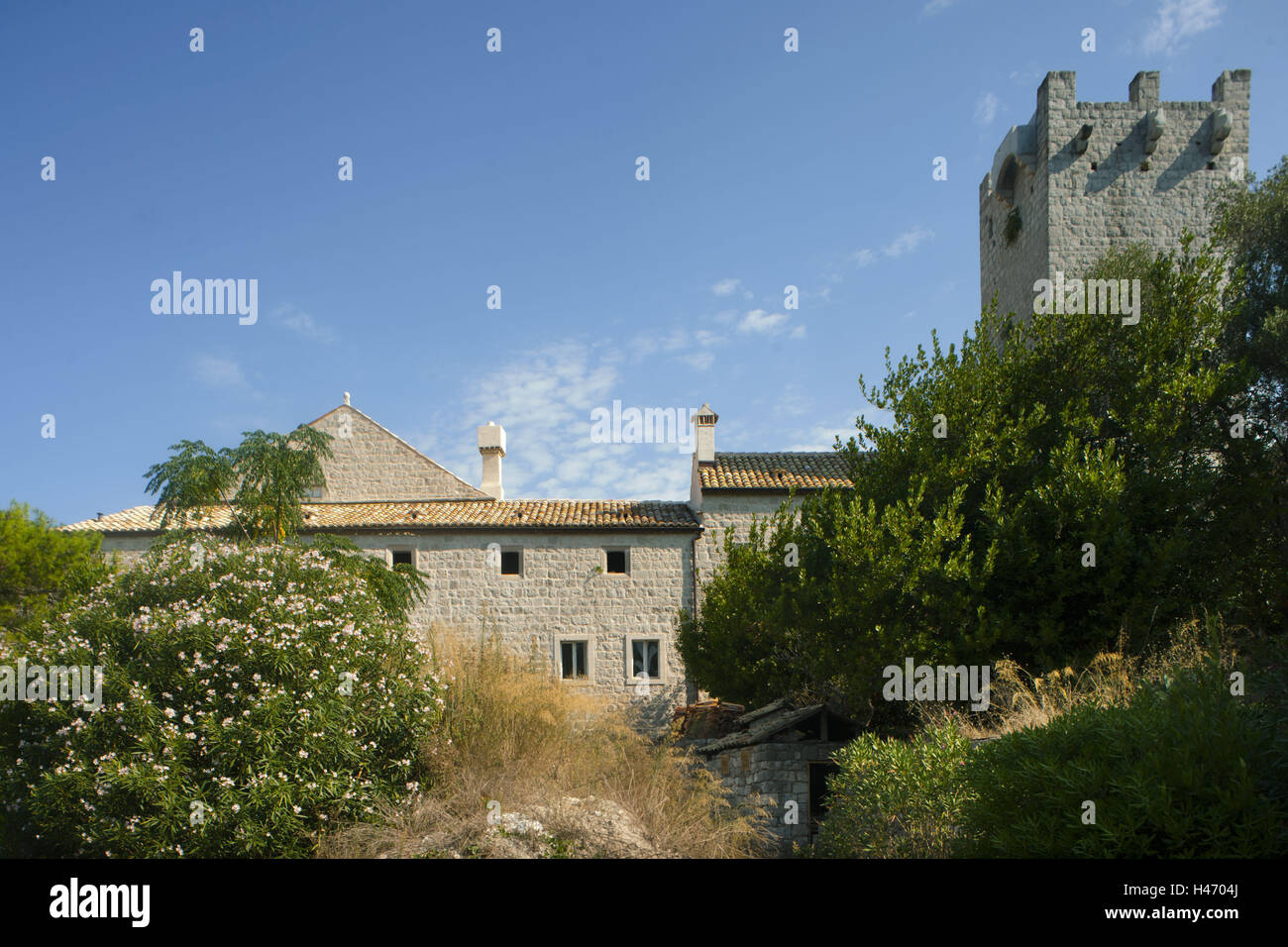 Croazia, Dalmazia, isola di Mljet, il chiostro di Santa Maria nel parco nazionale di Mljet, Foto Stock