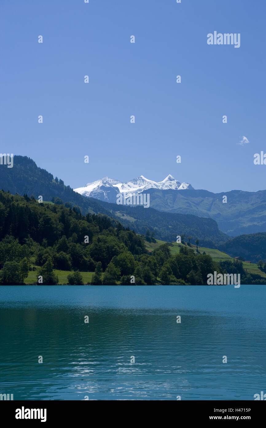 La Svizzera, Sarnersee, Sarnen, Eiger, monaco, vergine, l'Oberland bernese Foto Stock