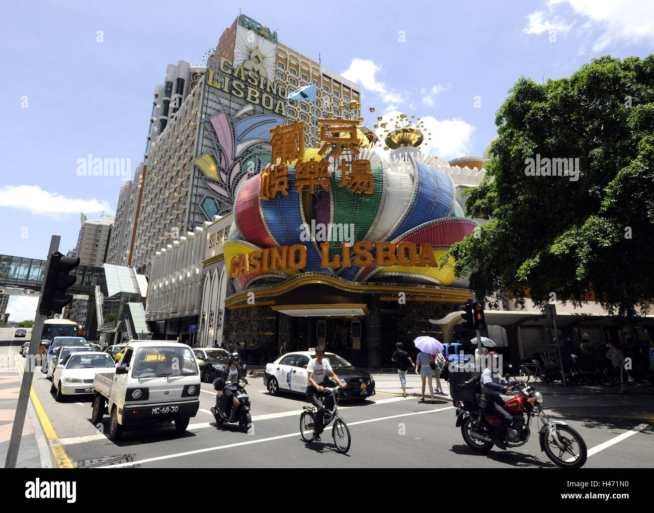Casino Lisboa, scene di strada, Macau, Cina Foto Stock
