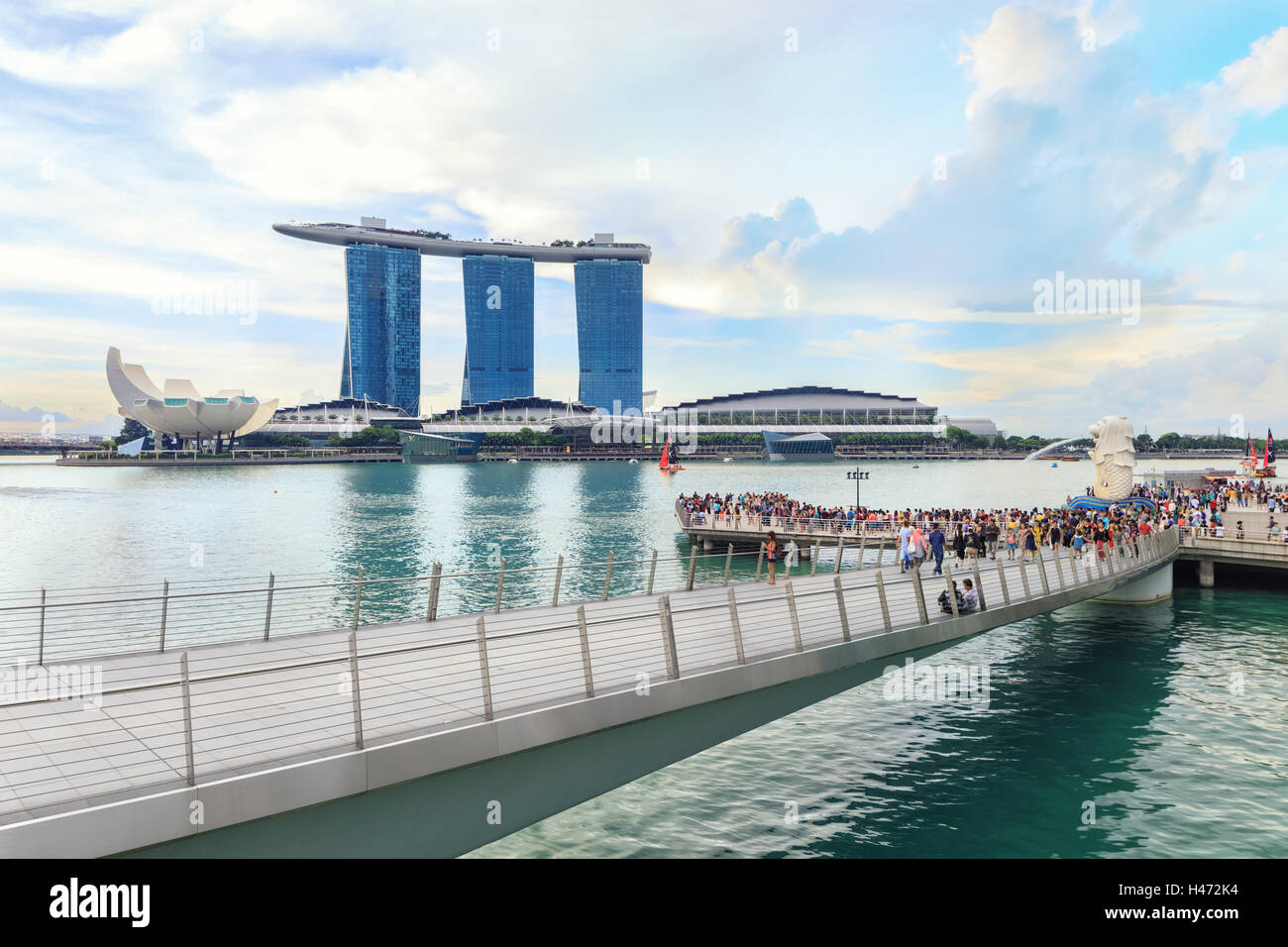 Vista del centro di Singapore Foto Stock