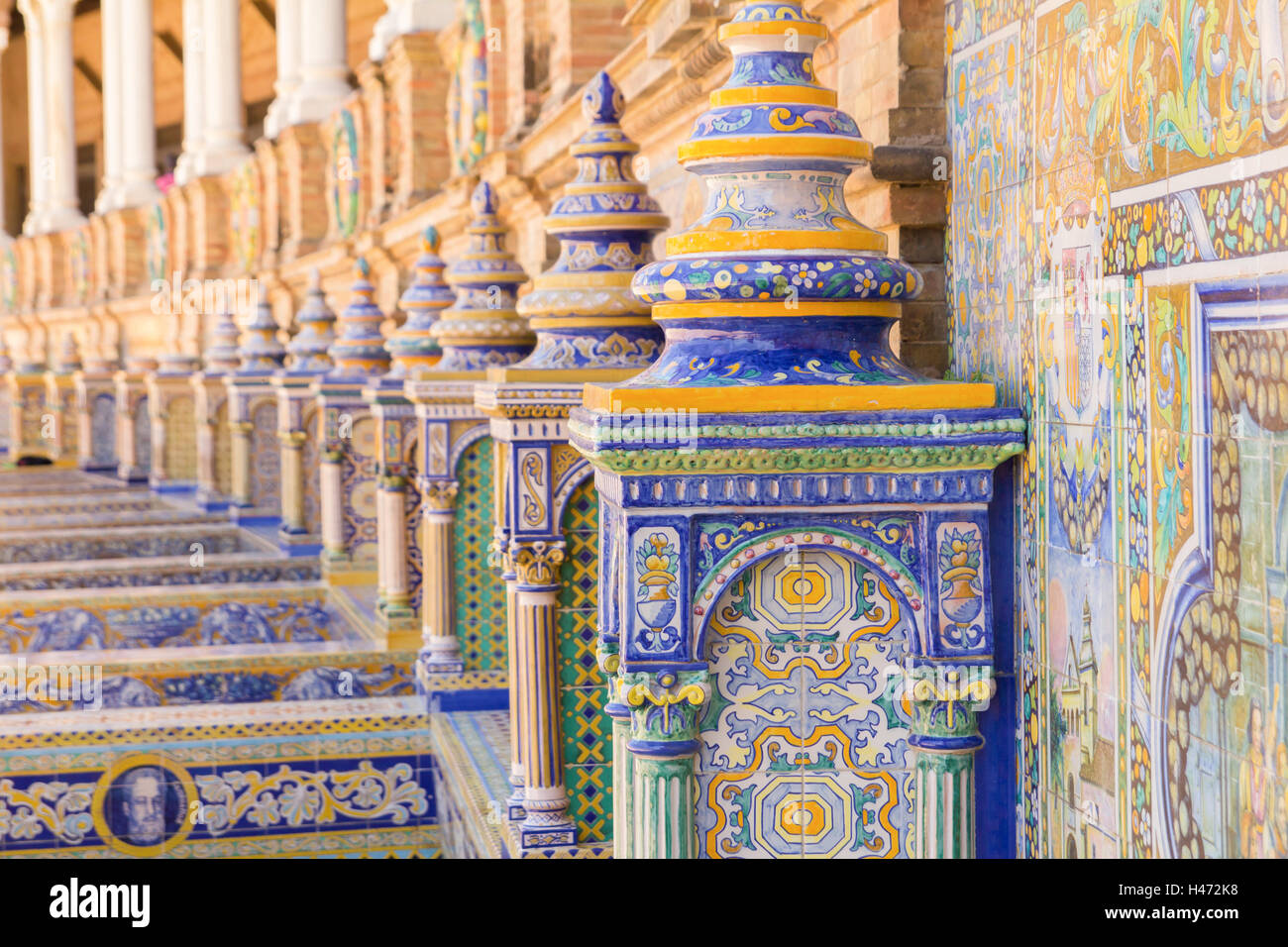 Plaza Espana siviglia decorazione ceramica Foto Stock