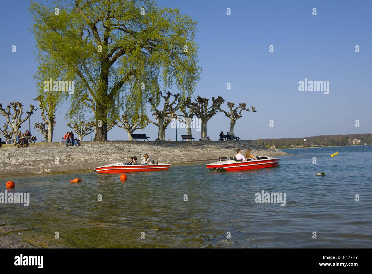 Costanza, pedalò sul Lago di Costanza, Foto Stock