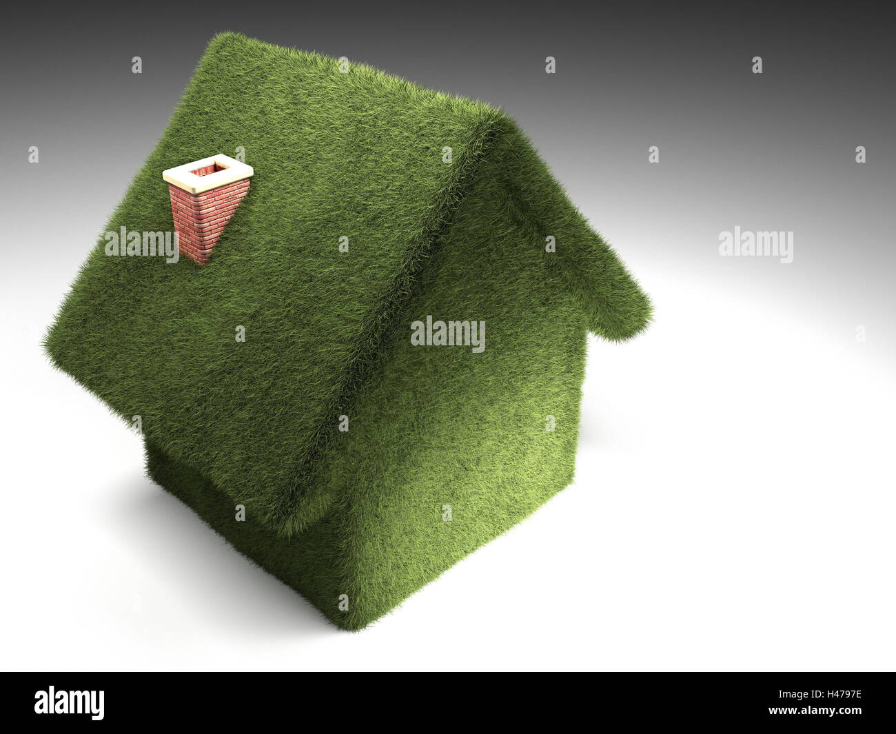 Icona, casa ecologica, energia economia house, verde, computer grafica, 3d-graphics, tagliate, formato orizzontale, miniatura, Foto Stock