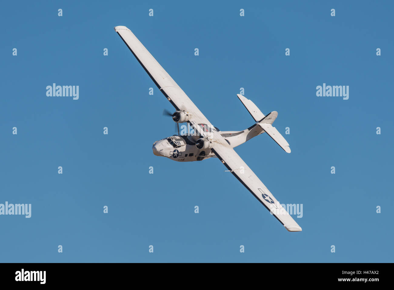 Diritto consolidato costruttiva PBY-5un idrovolante Catalina 433915 / G-PBYA 'Miss Pick Up" gestito dalla Società Catalina (piano vela). Foto Stock