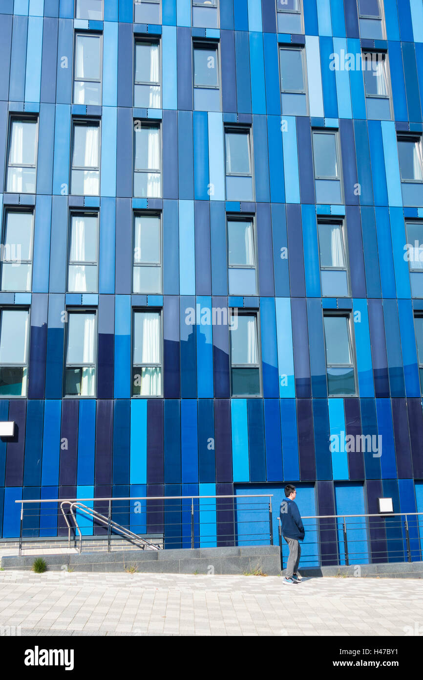 'Vista' alto edificio. Moderni alloggi per studenti dell università di Newcastle upon Tyne, England, Regno Unito Foto Stock