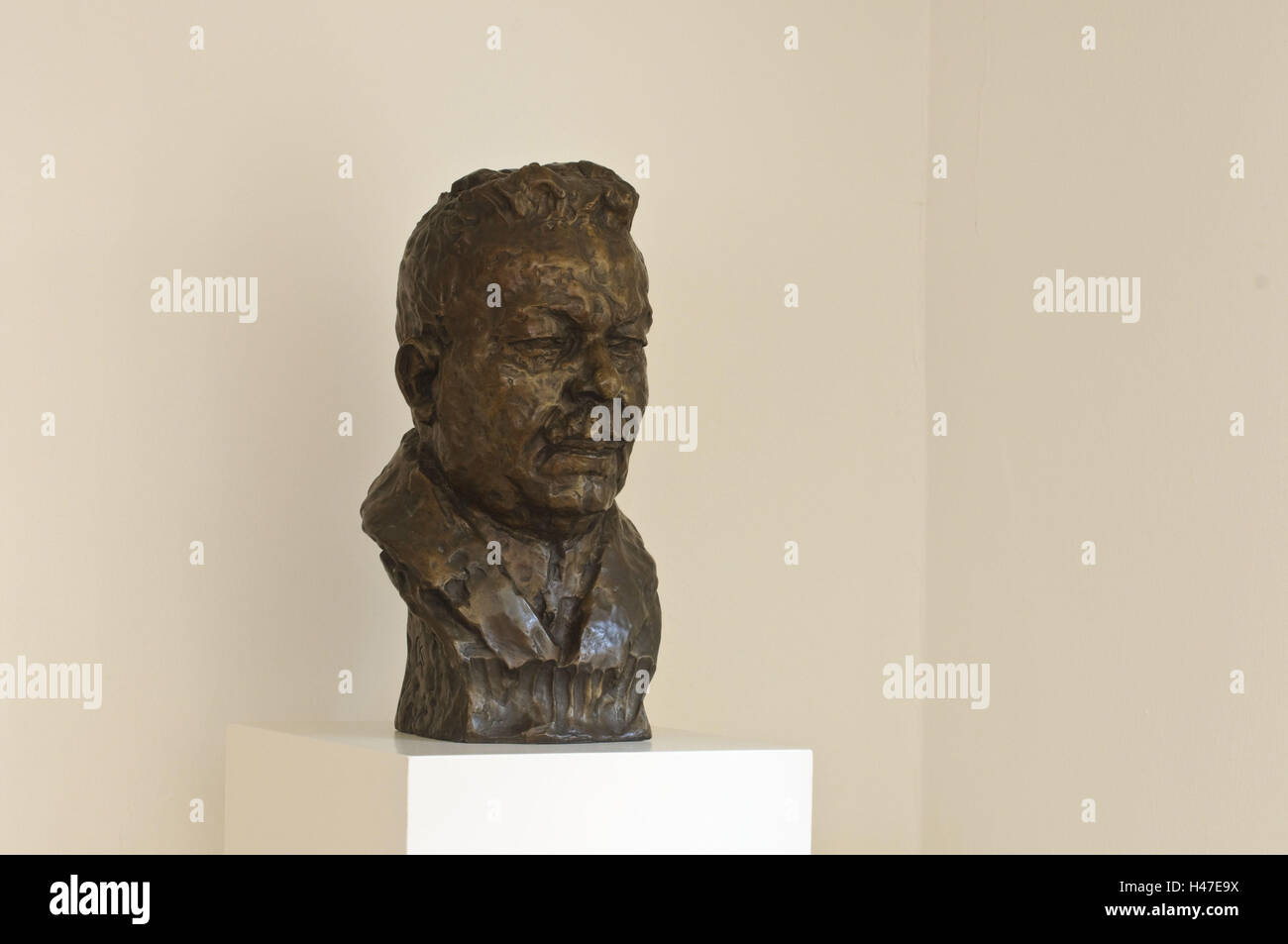 Heidelberg, Città Vecchia, Reichspräsident-Friedrich-Ebert-Gedenkstätte, luogo di nascita di Friedrich Ebert, busto Friedrich Ebert, Baden-Württemberg, Germania, Foto Stock