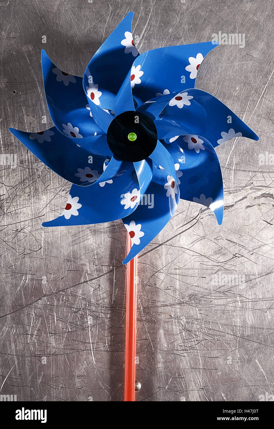 Blu turbina eolica, Foto Stock