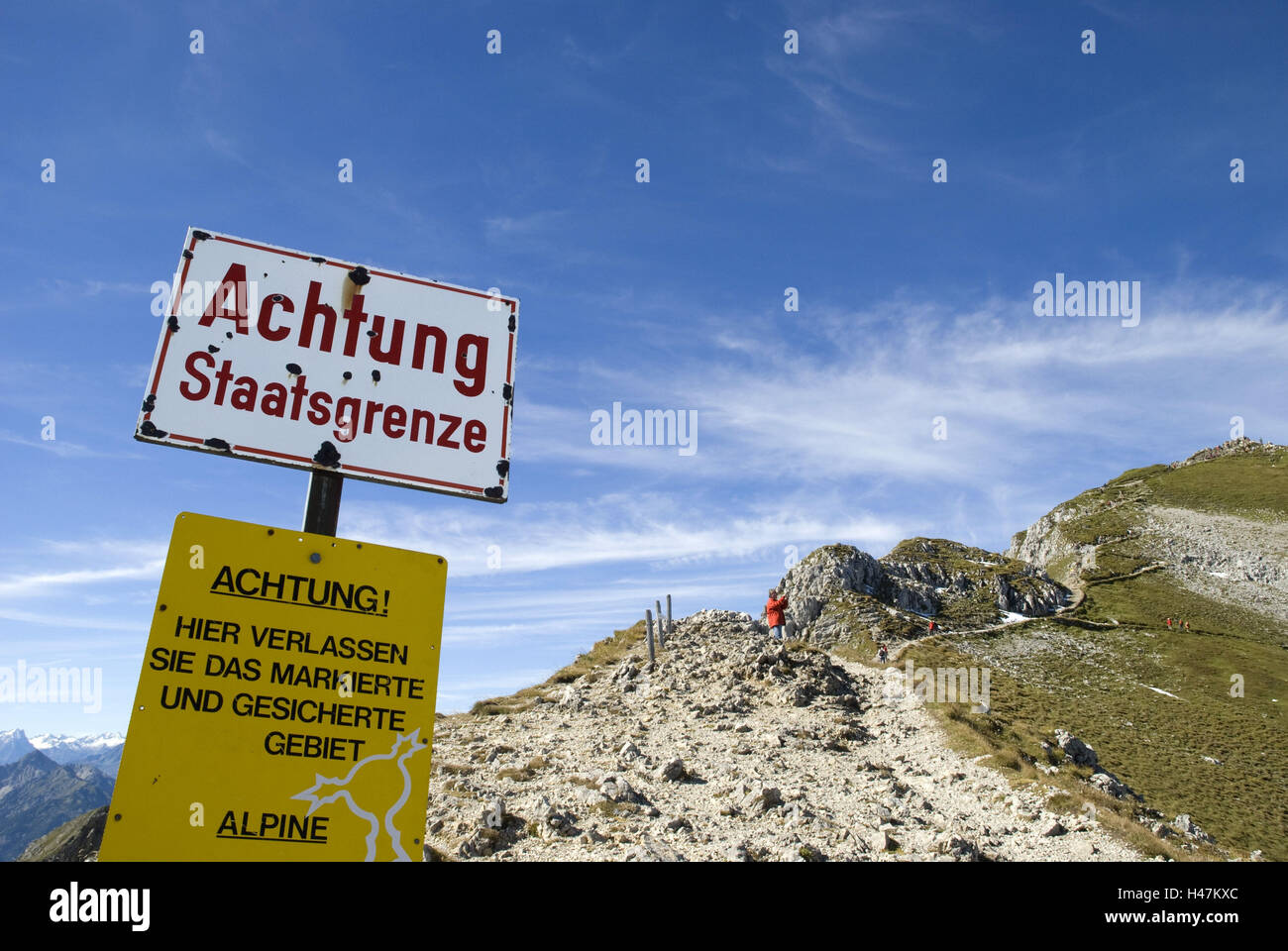 In Germania, in Baviera, Karwendel, segno, margine di stato, Foto Stock