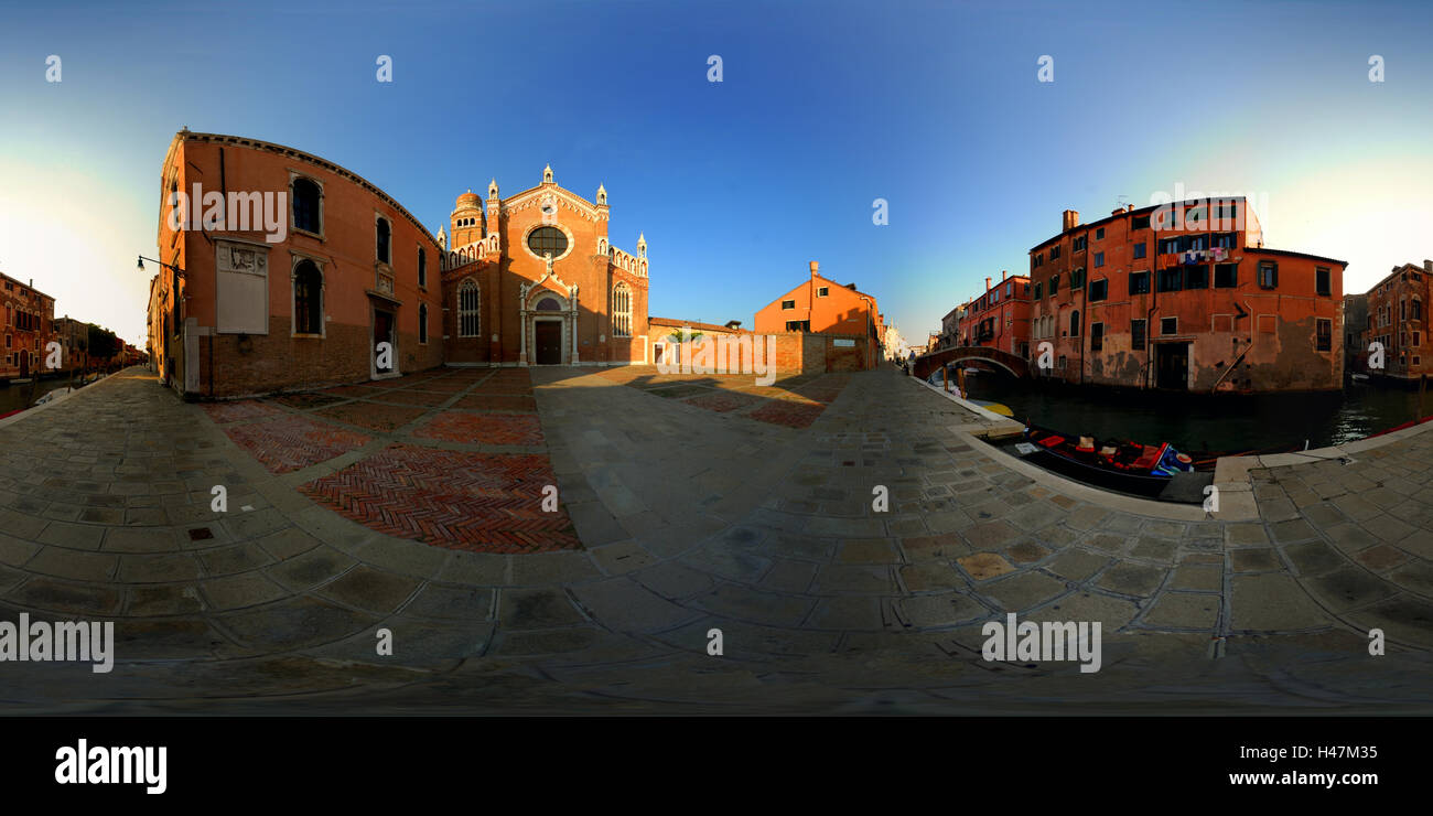 Un 360 vista della chiesa della Madonna dell'Orto a Venezia, Italia Foto Stock