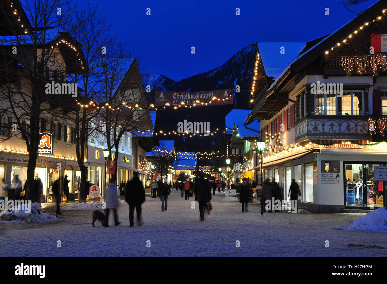 Mercatino di Natale di Garmisch-Partenkirchen, Baviera, Germania Foto stock