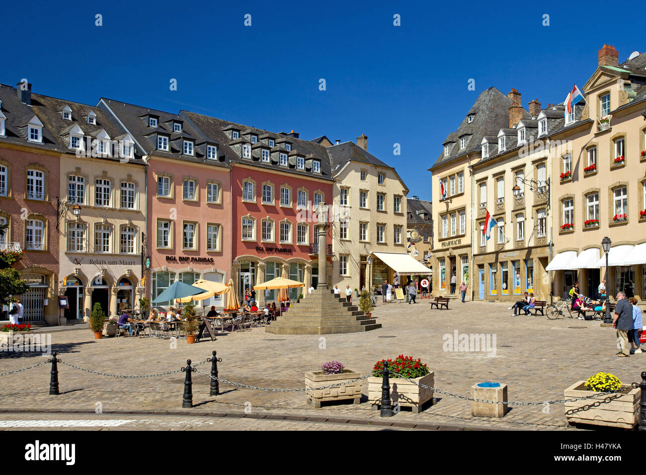 Europa, Granducato del Lussemburgo, Echternach, la piazza del mercato, Foto Stock