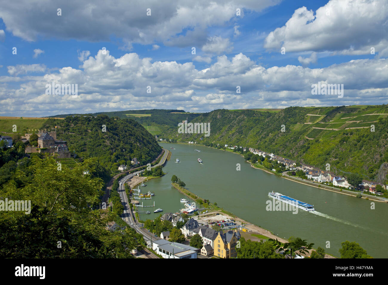 In Germania, in Renania Palatinato, valle del medio Reno, Reno, Saint Goar, Saint Goarshausen, Foto Stock