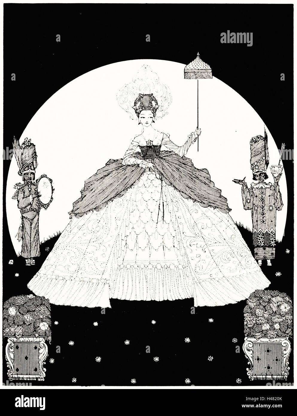 Harry Clarke - Pagina 138 illustrazione di fiabe di Charles Perrault (Clarke, 1922) Foto Stock