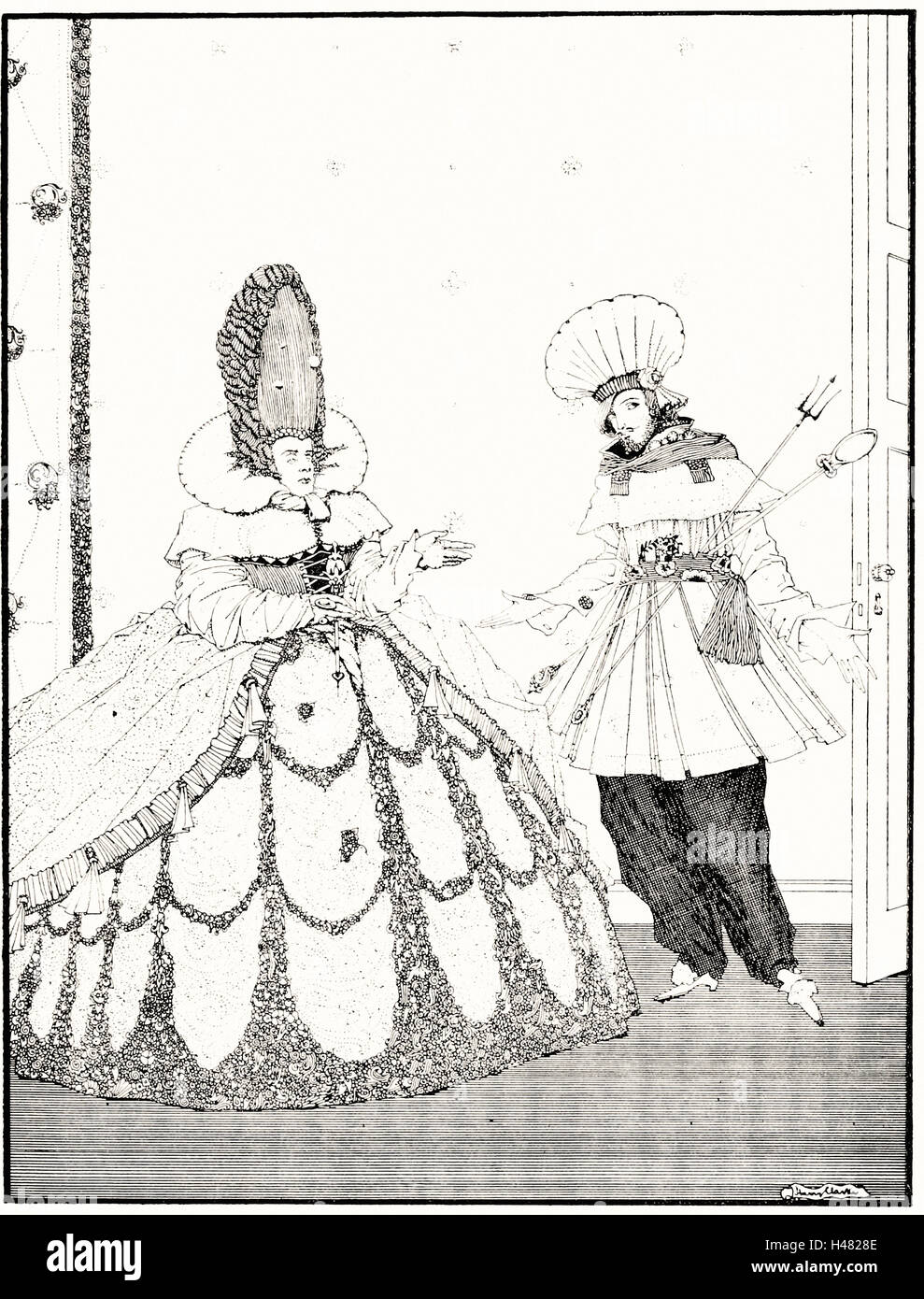 Harry Clarke - pagina 36 illustrazione di fiabe di Charles Perrault (Clarke, 1922) Foto Stock