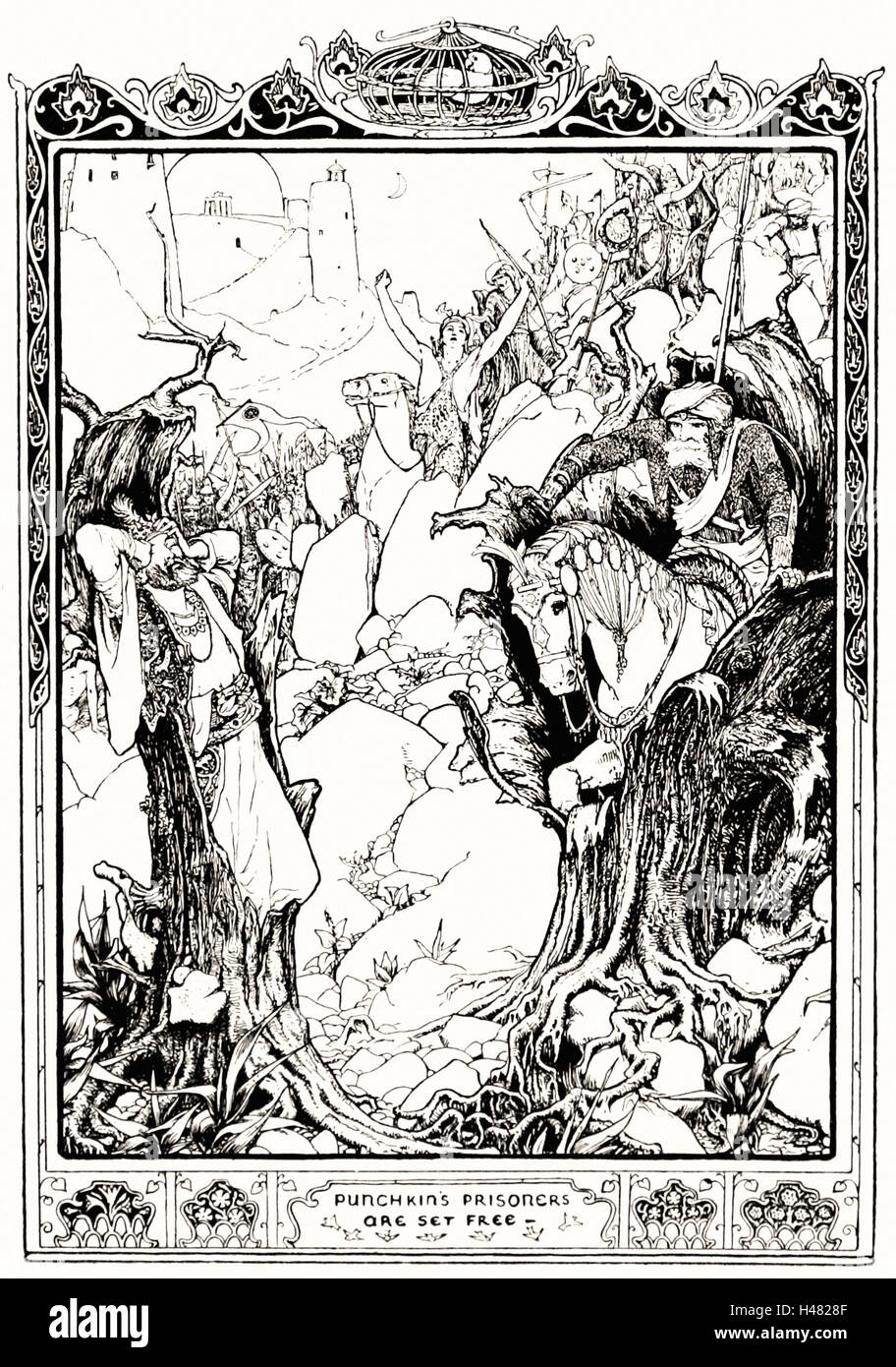 Illustrazione pagina a fronte di 36 indiani di favole (1892) Foto Stock