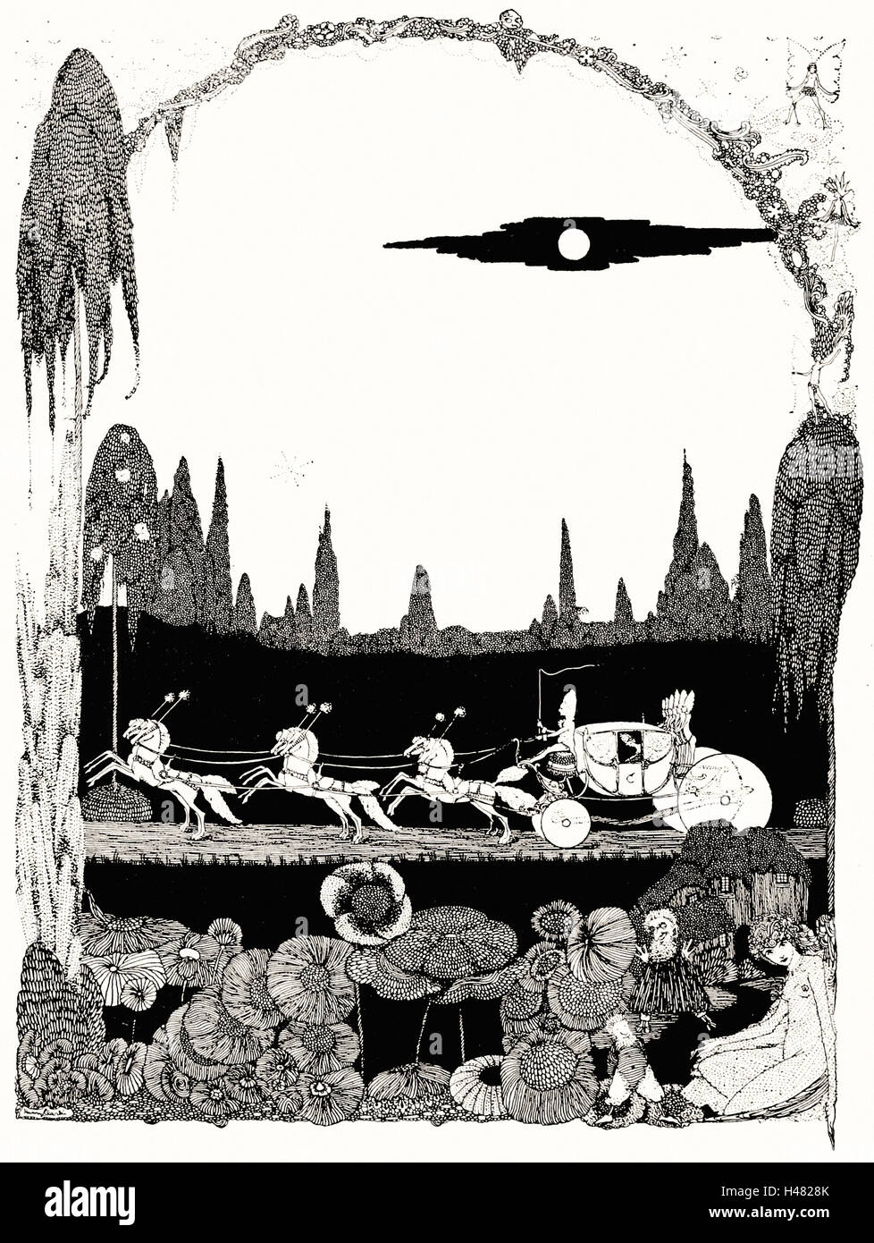 Harry Clarke - pagina 78 illustrazione di fiabe di Charles Perrault (Clarke, 1922) Foto Stock