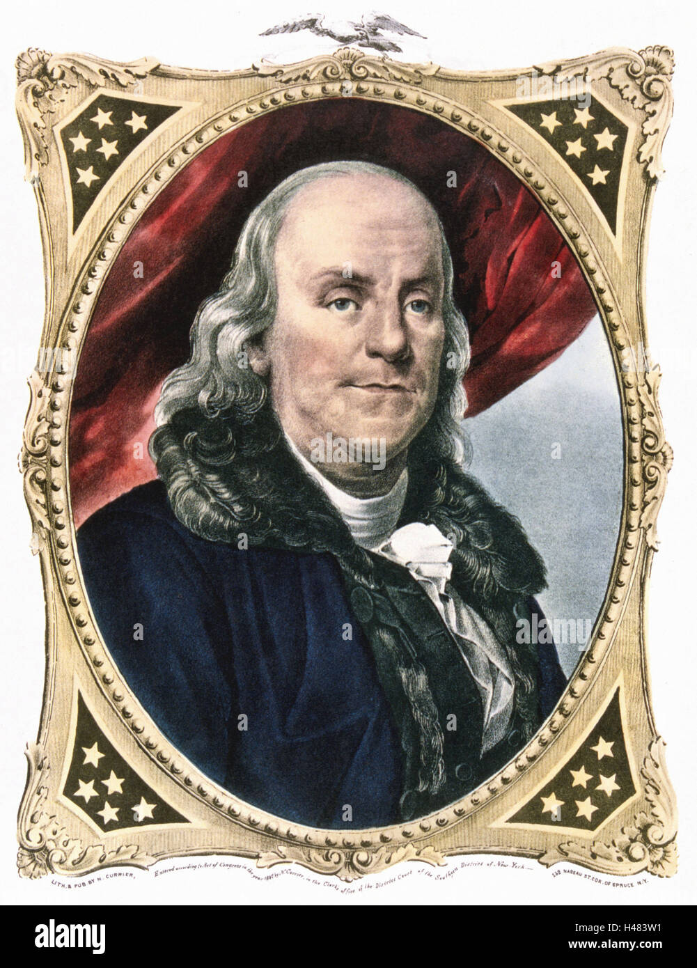 Benjamin Franklin (1706-90) statista americano, stampante e scienziato. Foto Stock