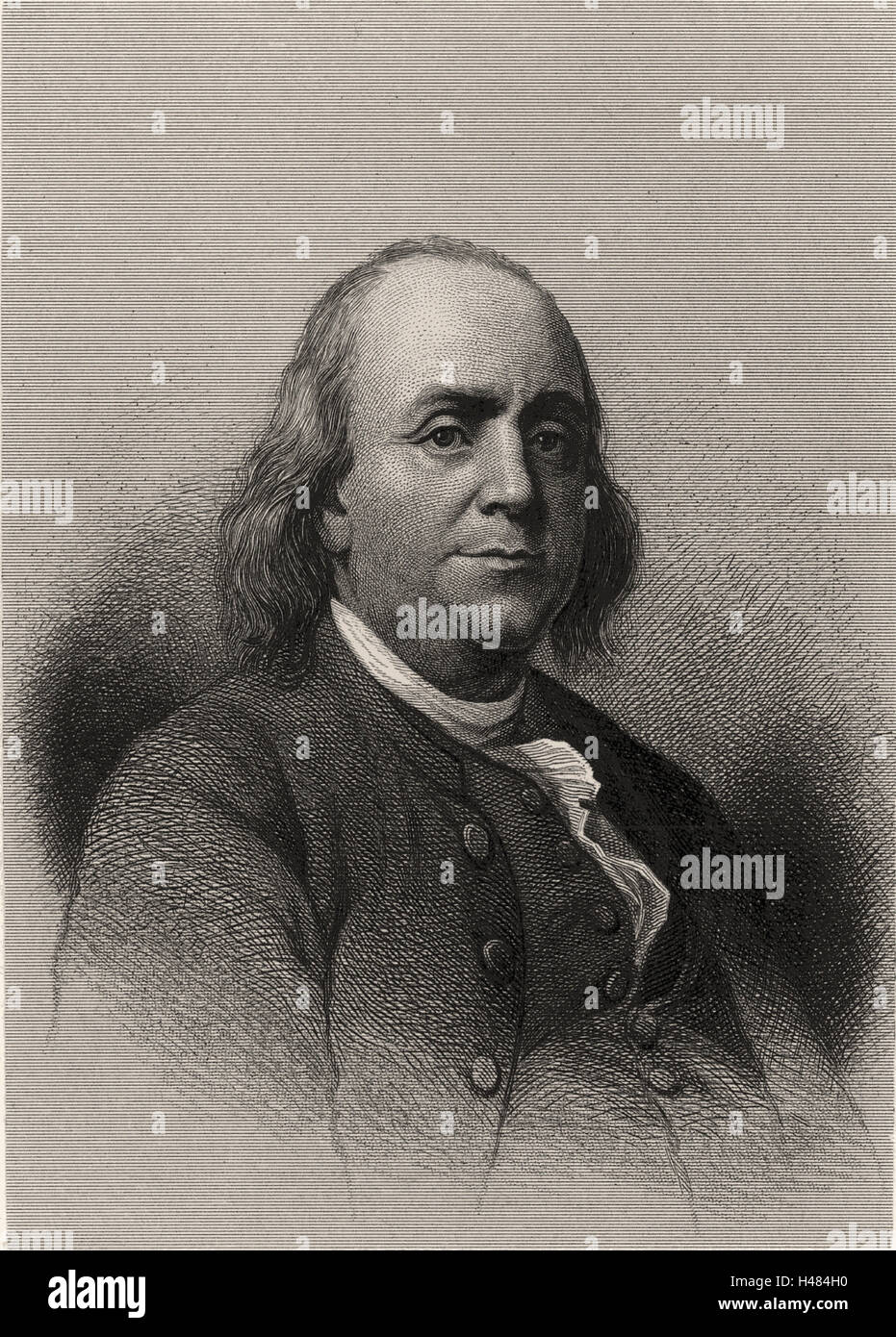 Benjamin Franklin (1706-1790), statista americano, stampante e lo scienziato Foto Stock