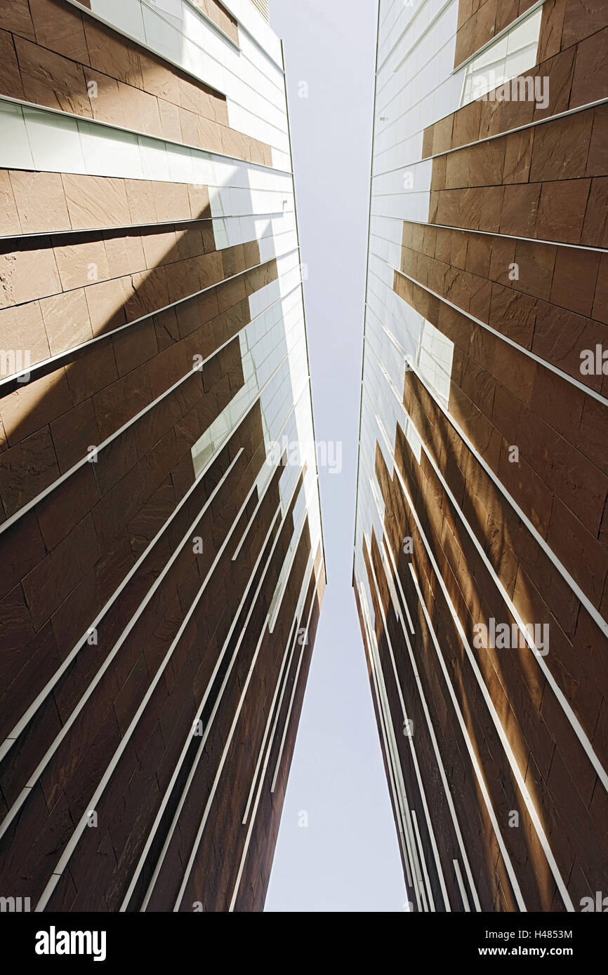 La moderna architettura, edifici per uffici, Überseequartier, Überseeboulevard, Hafencity di Amburgo, Germania, Europa Foto Stock