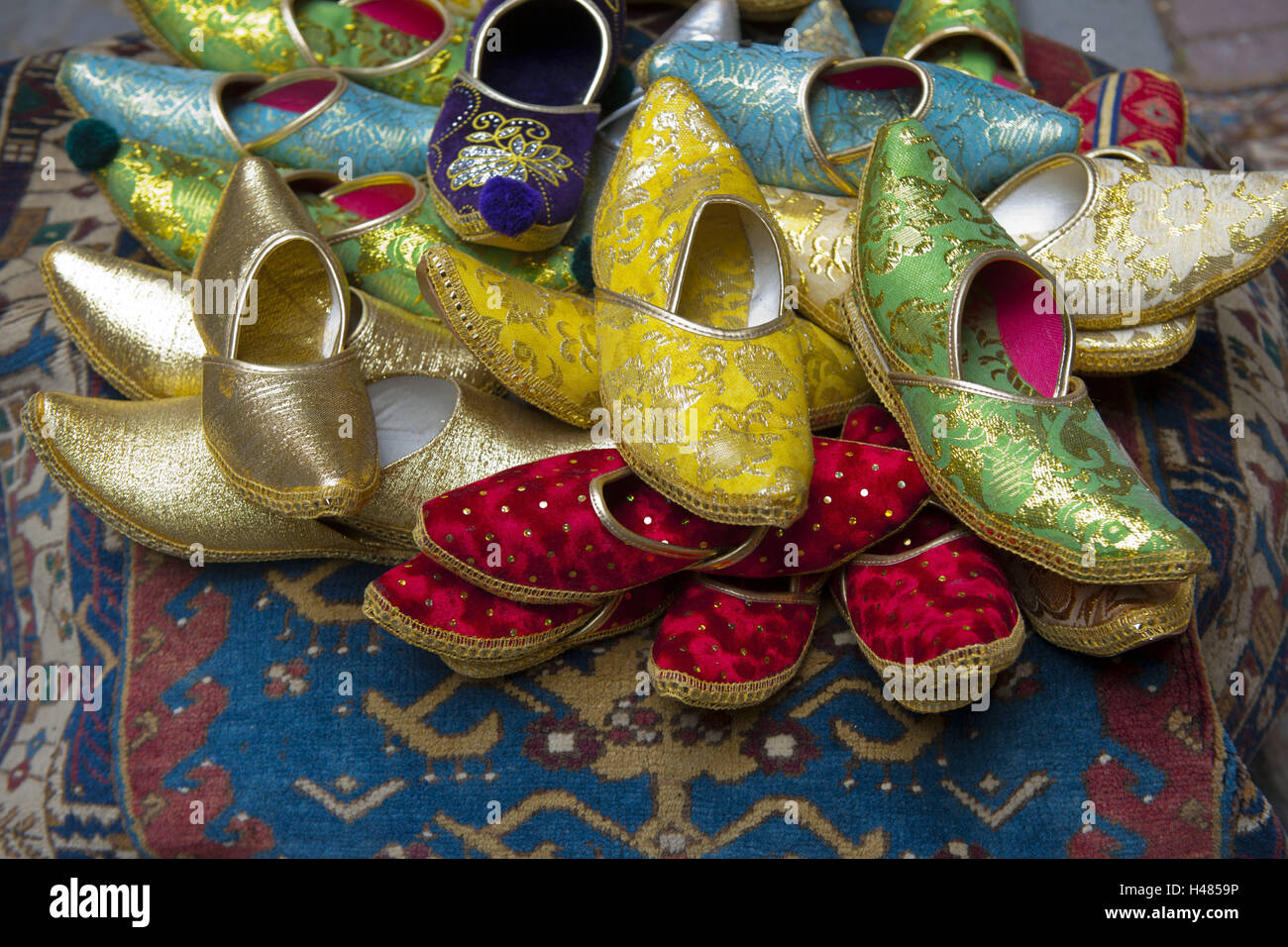 Turchia, Istanbul, Sultanahmet, Arasta Bazaar, scarpe, Foto Stock