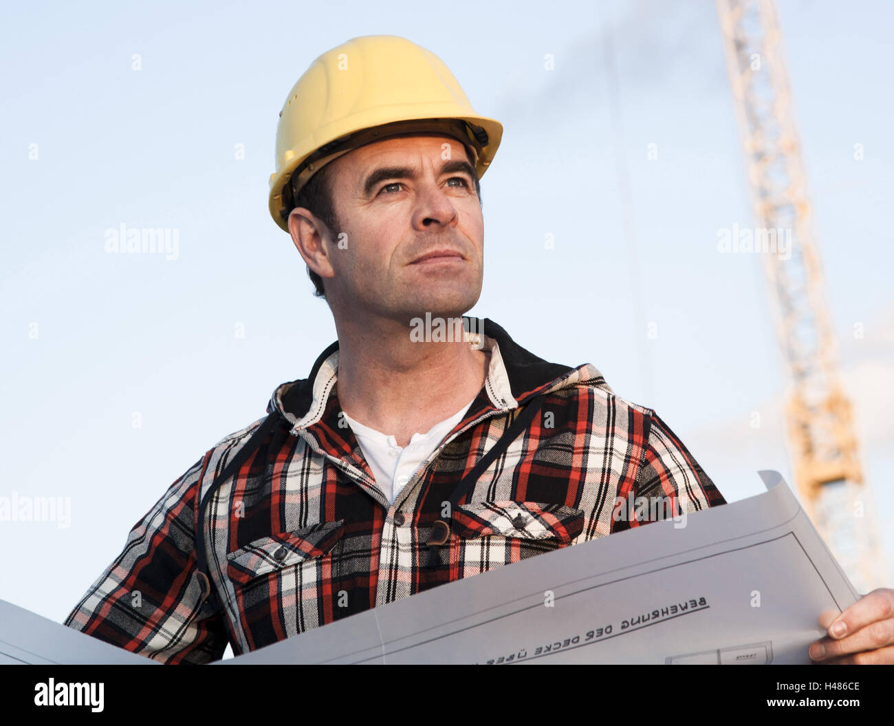 L'uomo con l'architetto del piano, Foto Stock