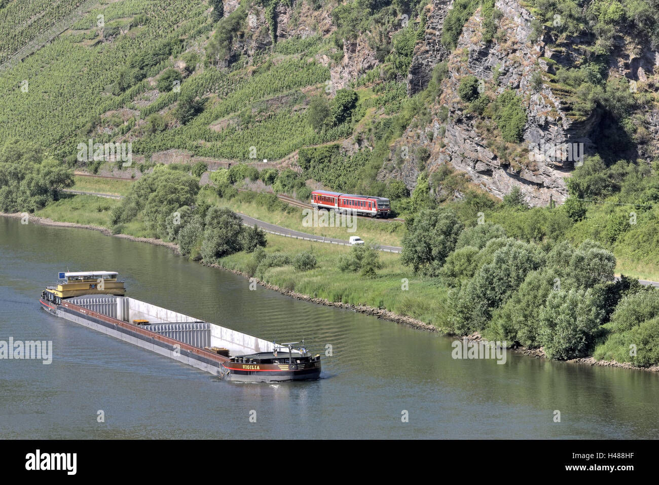 In Germania, in Renania Palatinato, Reil, la Mosella, nave, Foto Stock
