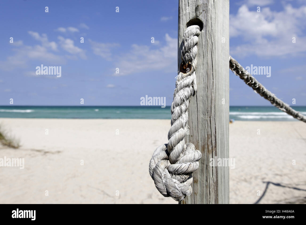 Area di spiaggia, vicino 83 Street, South Beach di Miami, Oceano Atlantico, Florida, STATI UNITI D'AMERICA, Foto Stock