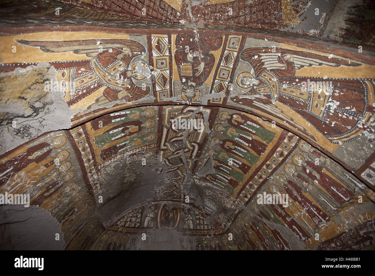 Turchia, Cappadocia, provincia di Aksaray, Belisirma-Ihlara, chiesa, all'interno, Foto Stock
