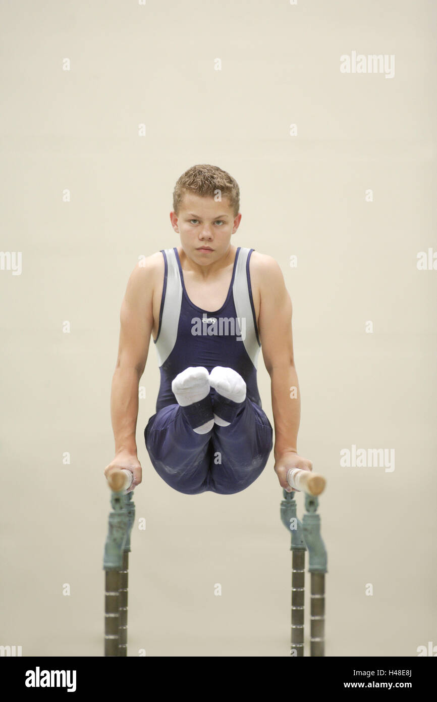 Adolescente, bar, ginnastica, Foto Stock