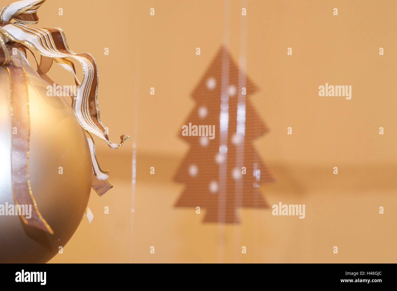 Pallina di natale, intagliato, dorato, Foto Stock