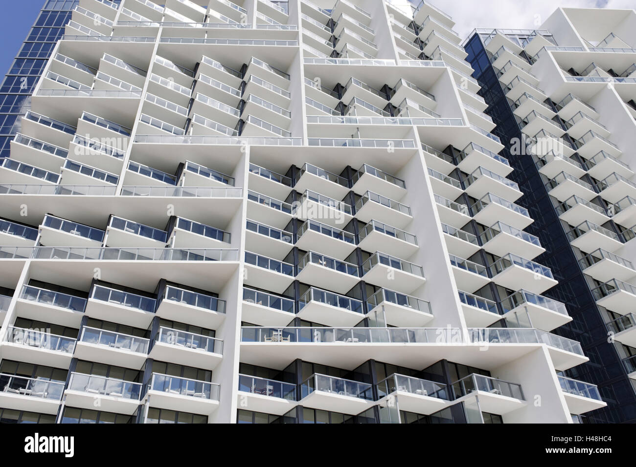 La facciata dell'hotel cinque stelle 'W', 22ND STREET, Miami Beach, Florida, STATI UNITI D'AMERICA, Foto Stock