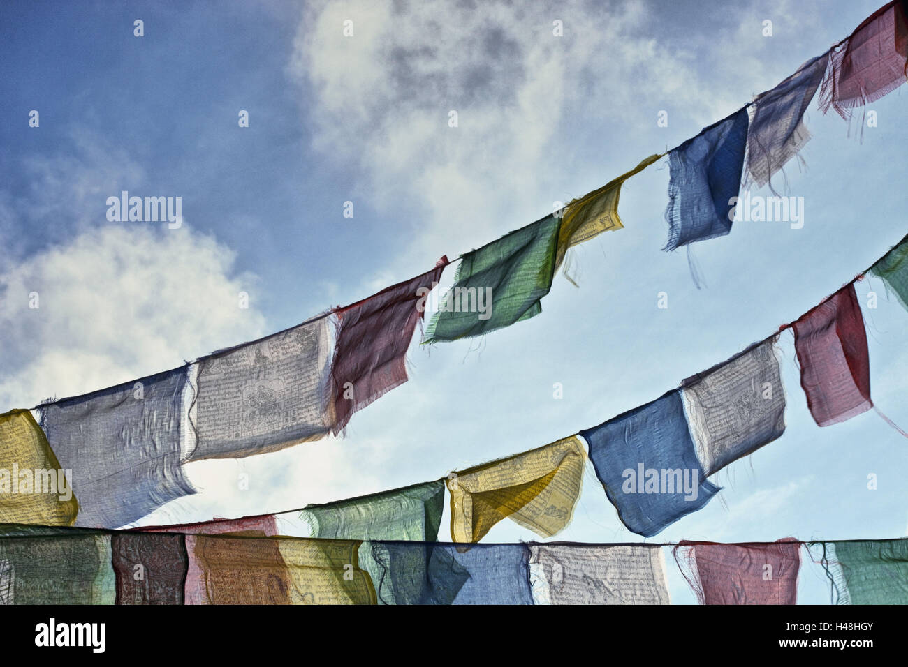 Bandiere Di Preghiera Tibetane In Seta - Set Da 20 Fogli Per Decorazione Interna Ed Esterna, 7 Metri - Foto 6