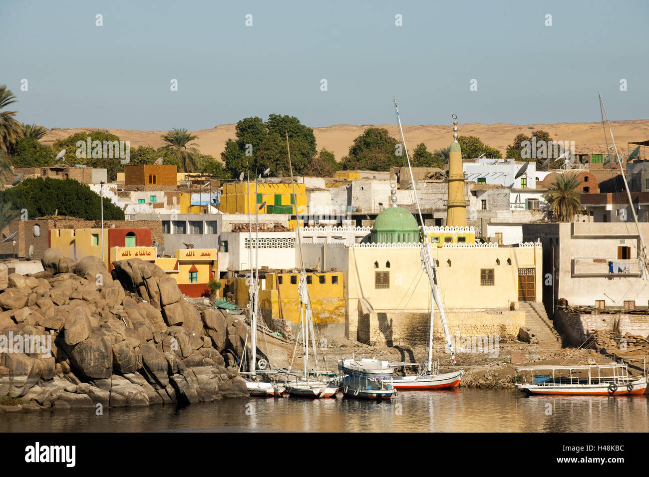 Egitto, Aswan, nubisches villaggio sull'Isola Elefantina, Foto Stock