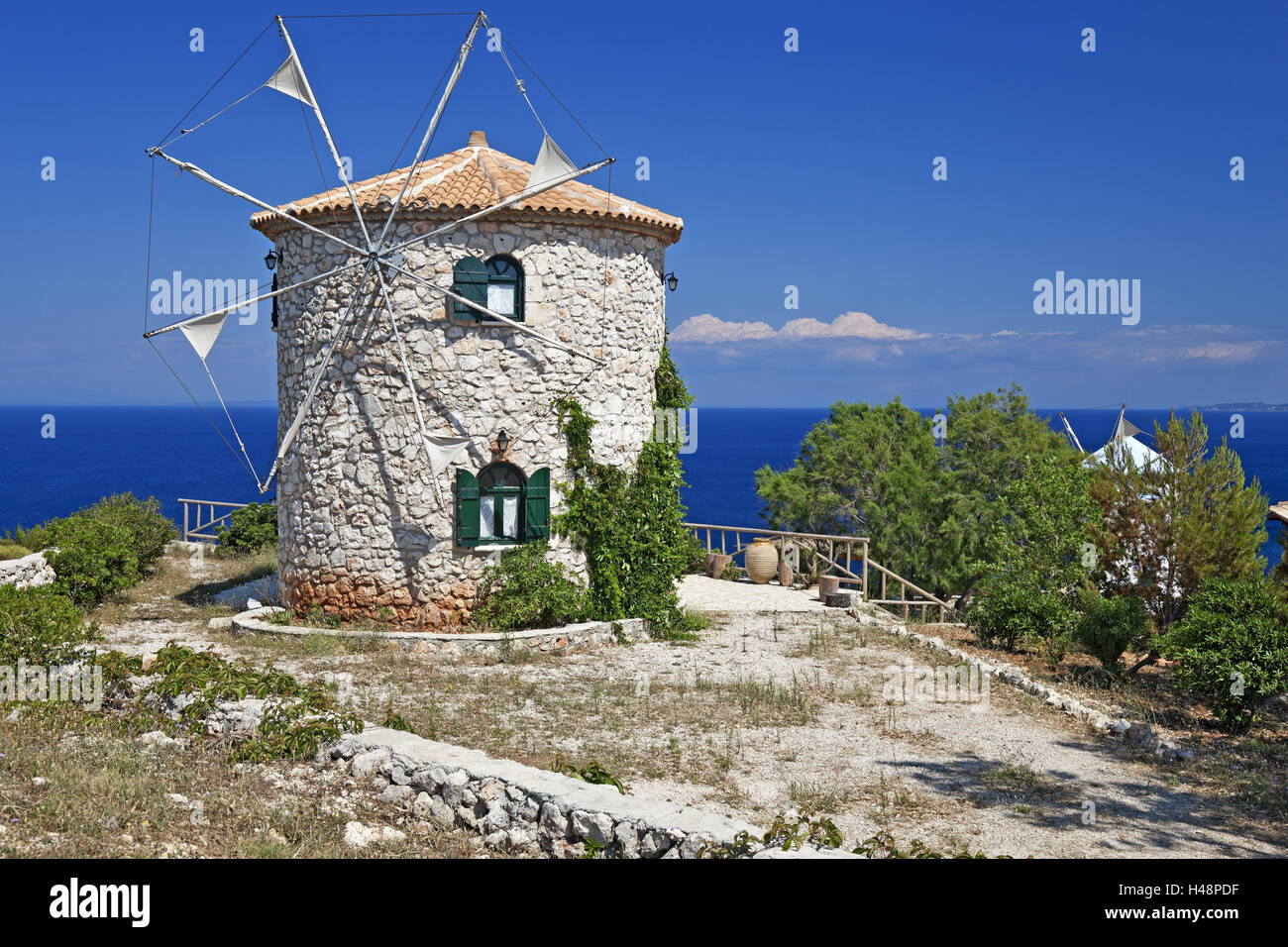 Grecia ZANTE, mulino a vento, capo Skinari, Foto Stock