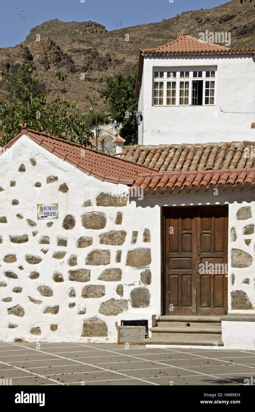 Spagna, isola Canarie, grana Canaria, Fataga, case, Foto Stock