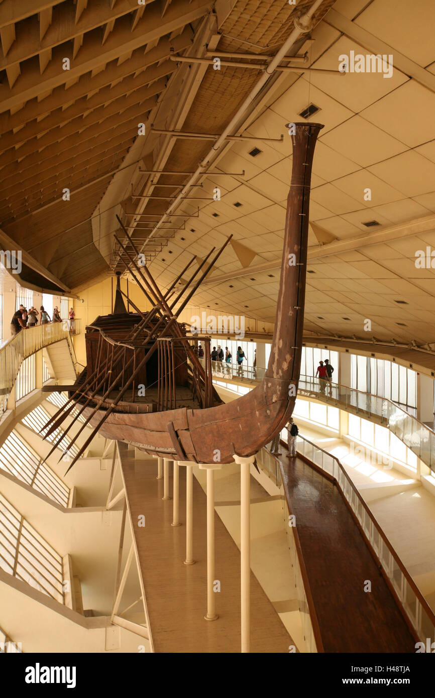 Egitto, Gizeh, Cheope barca a remi museum, solare barca a remi, Foto Stock