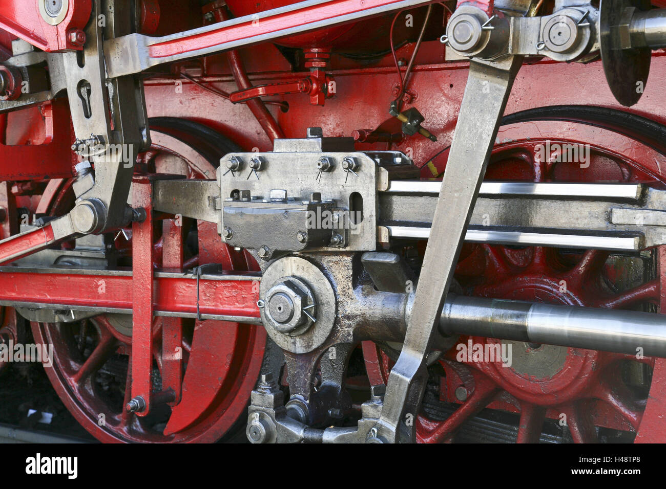 Germania, Sassonia-Anhalt, Harz, Wernigerode, Harzer piccolo tempo di traiettoria, locomotiva a vapore, dettaglio Foto Stock