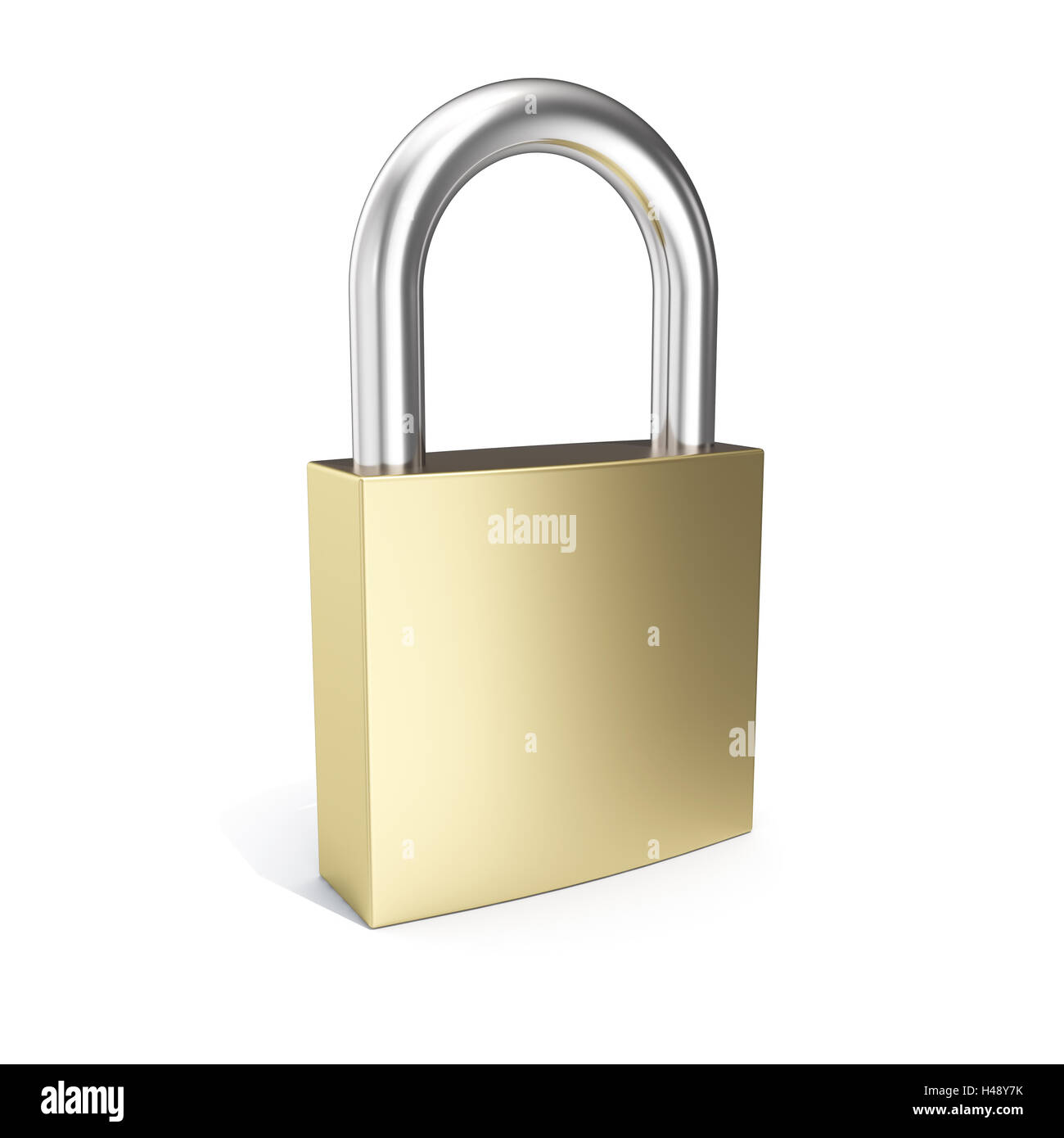 3d immagine icona a forma di lucchetto, serratura chiusa icona protezione isolato su bianco. Foto Stock