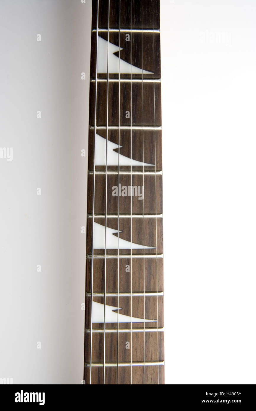E CHITARRA, dettaglio, chitarra, a collo stretto, Foto Stock