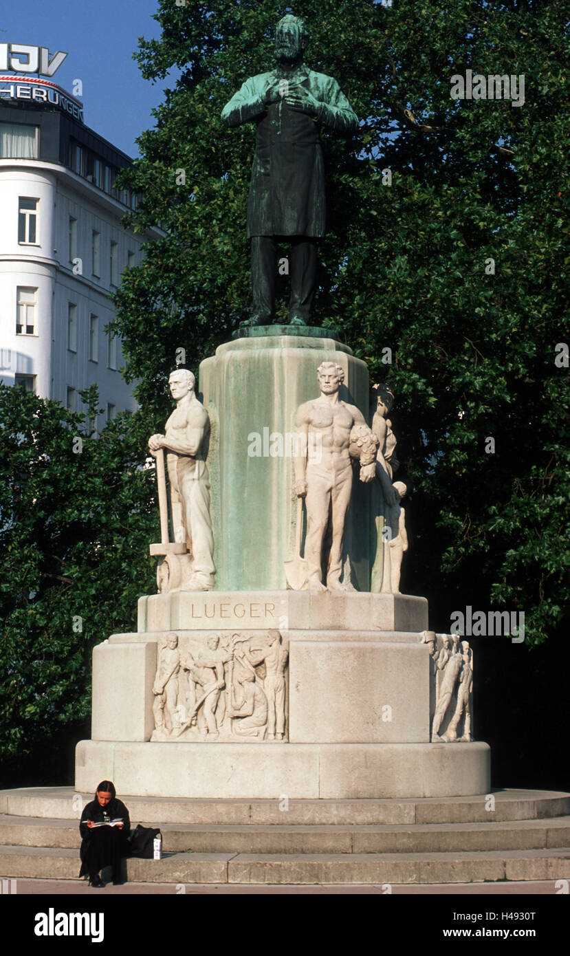 Austria, Vienna, spazio Lüger, monumento il dottor Karl Lueger, Foto Stock