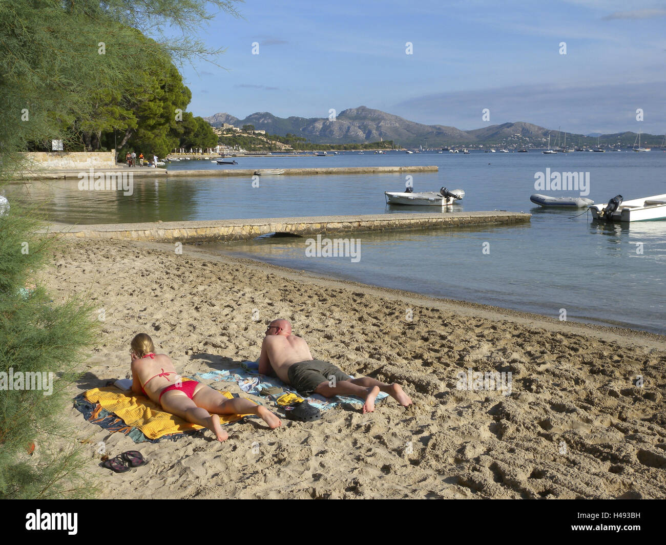 Spiaggia di Port de Pollenca, Maiorca, SPAGNA, Foto Stock