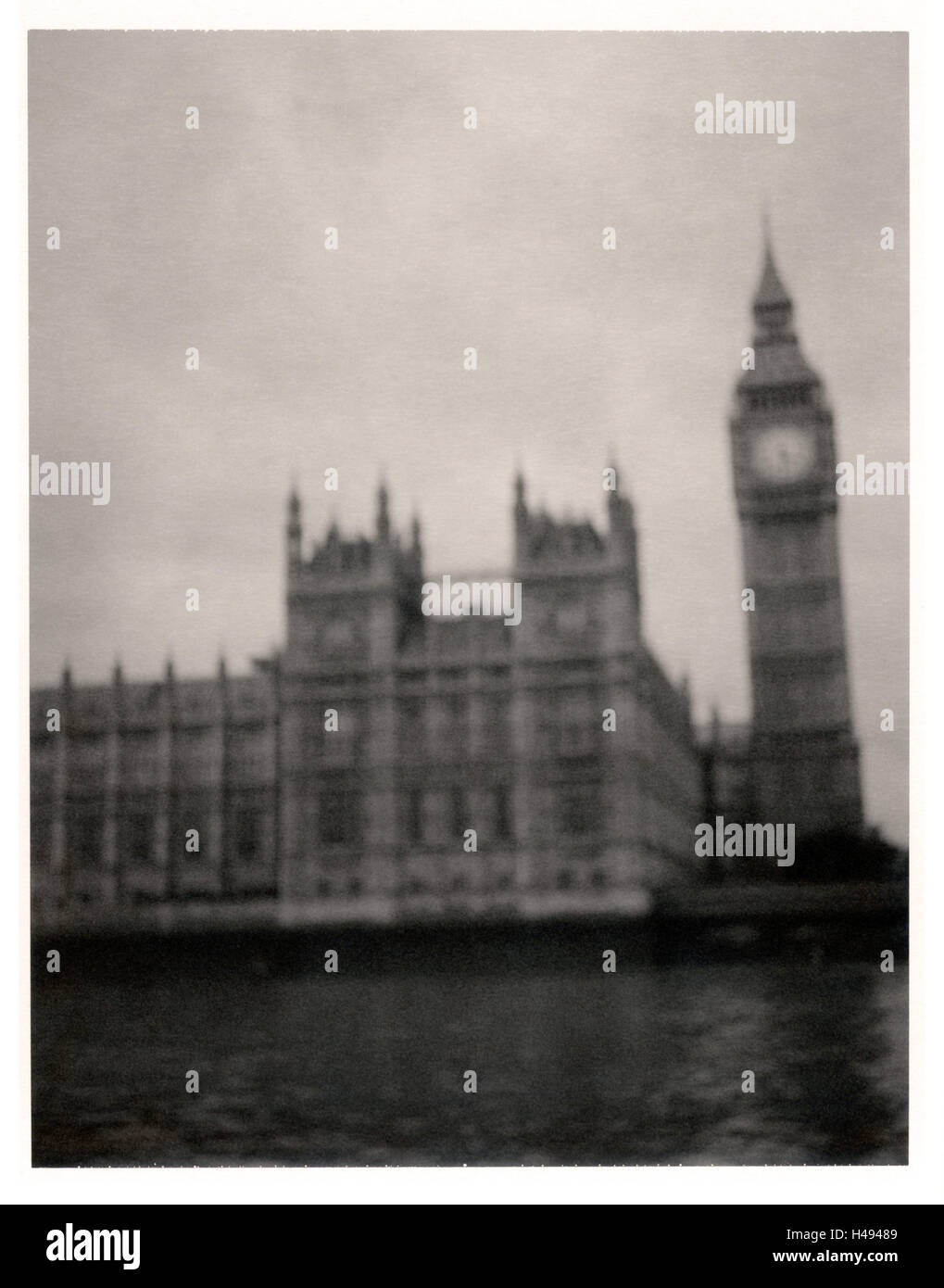 Londra, il Tamigi, il Big Ben e le Camere del Parlamento, Polaroid fotografia, Foto Stock