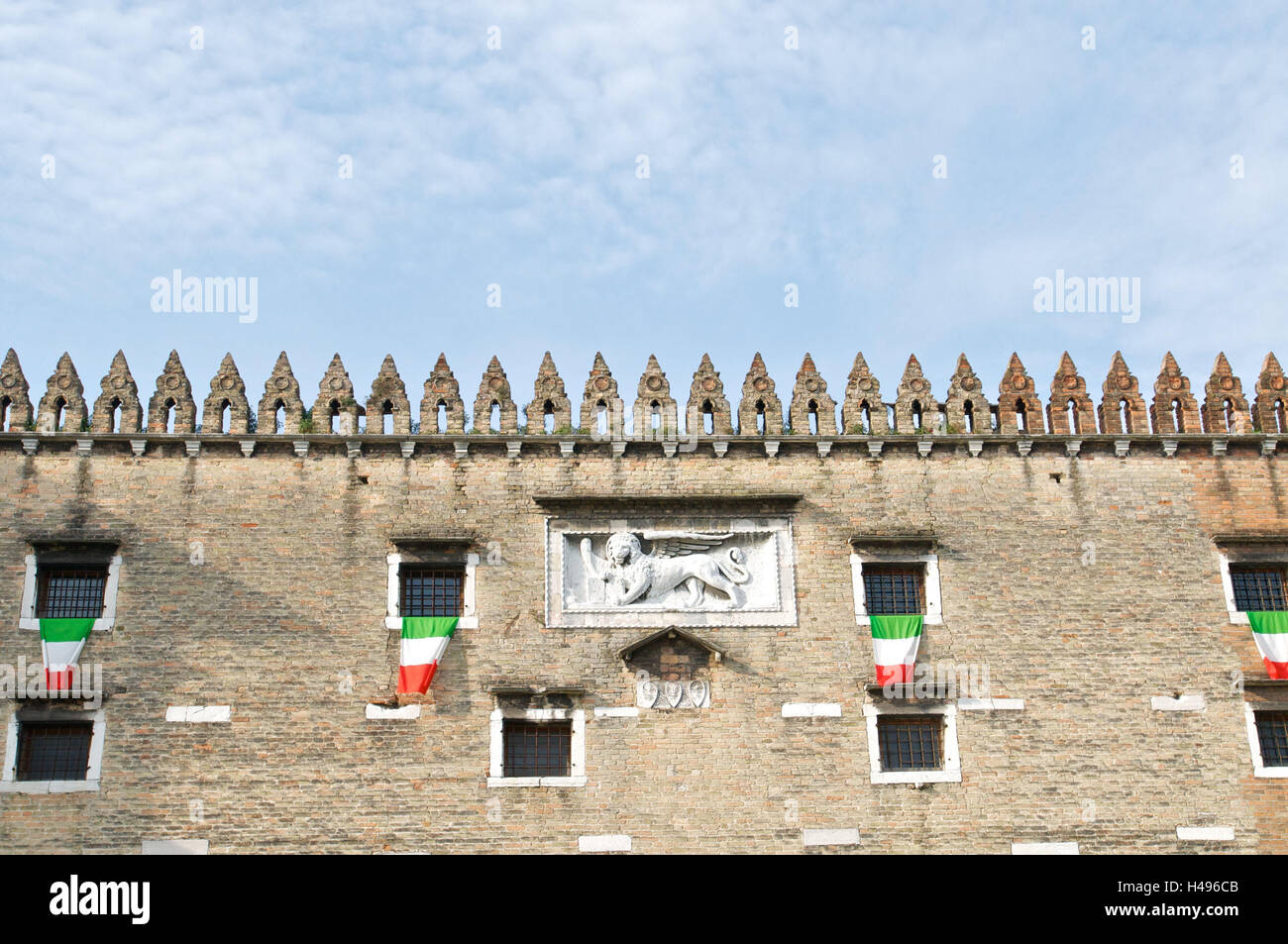 L'Italia, Venezia, Palazzo, bandiere, Foto Stock