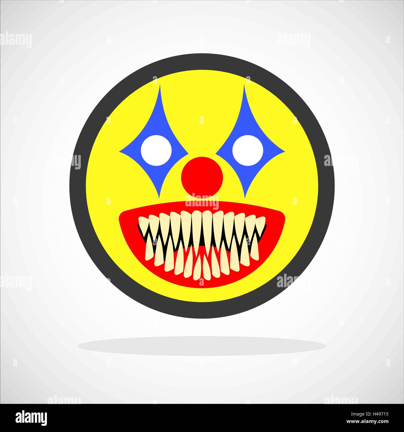 Creepy clown smiley Illustrazione Vettoriale