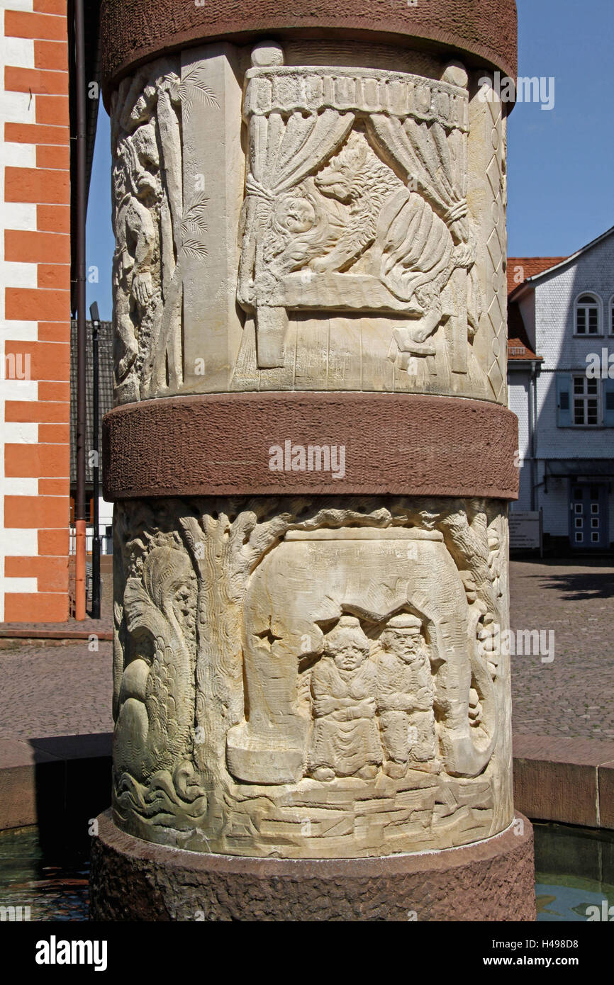Germania, Assia, Steinau in strada, municipio fiaba e con motivi da Fratelli Grimm fiaba, Foto Stock
