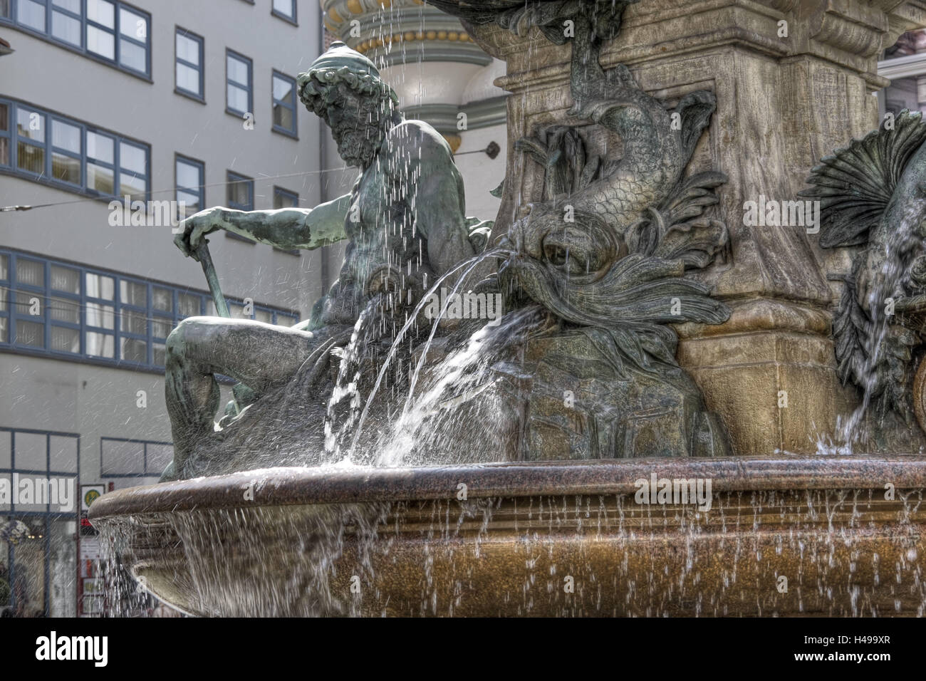 In Germania, in Turingia, Erfurt, fontana, statue, close-up, Foto Stock