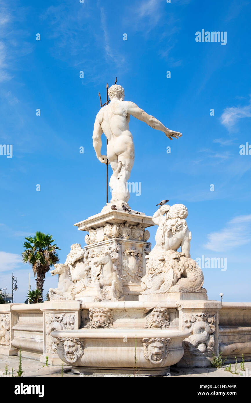 Nettuno monumento in Messina sull'isola di Sicilia, Italia Foto Stock