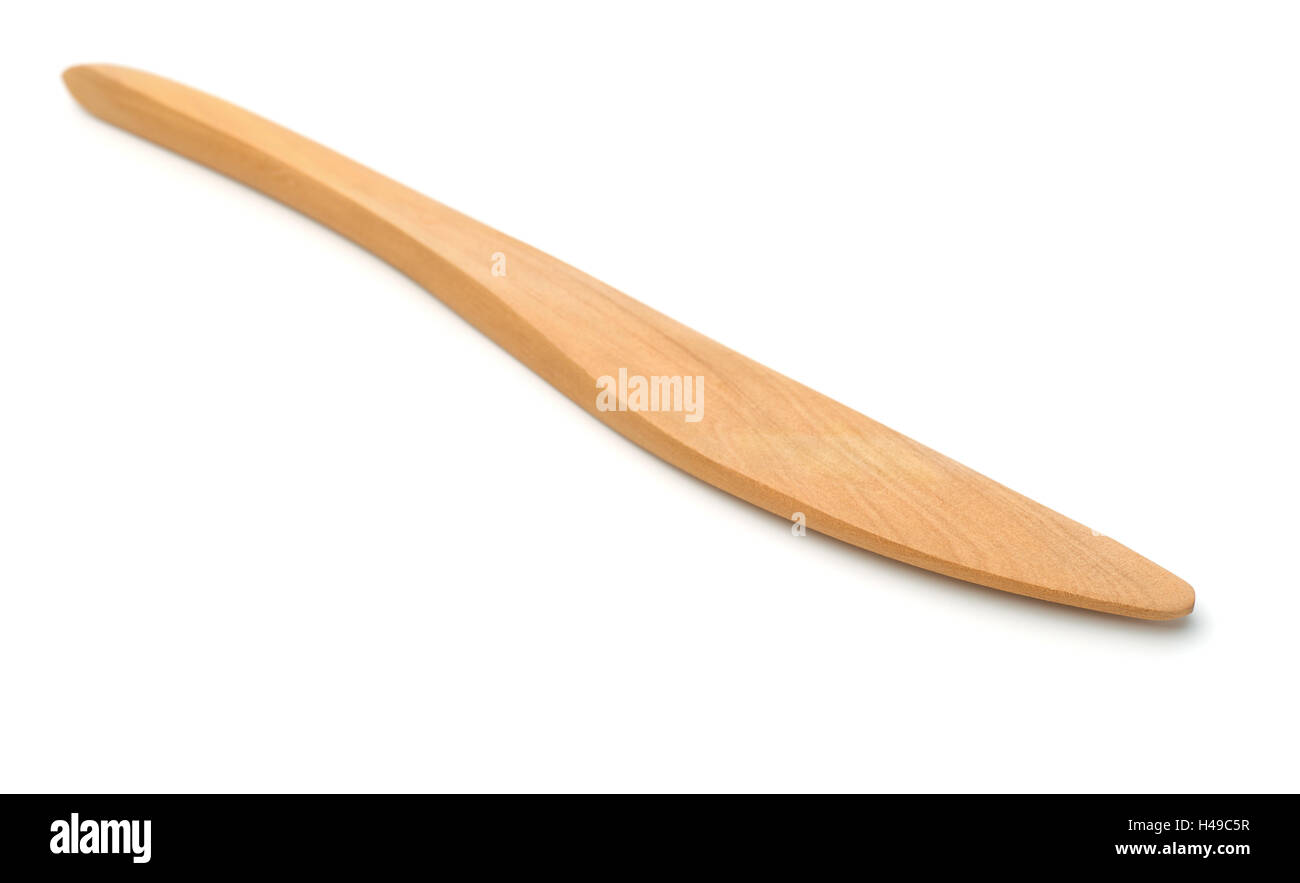 Argilla in legno strumento di modellazione isolato su bianco Foto Stock