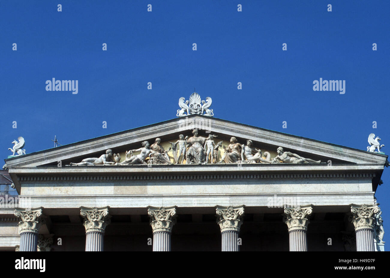 Austria, Vienna, gable l'edificio del parlamento nell'anello, Foto Stock