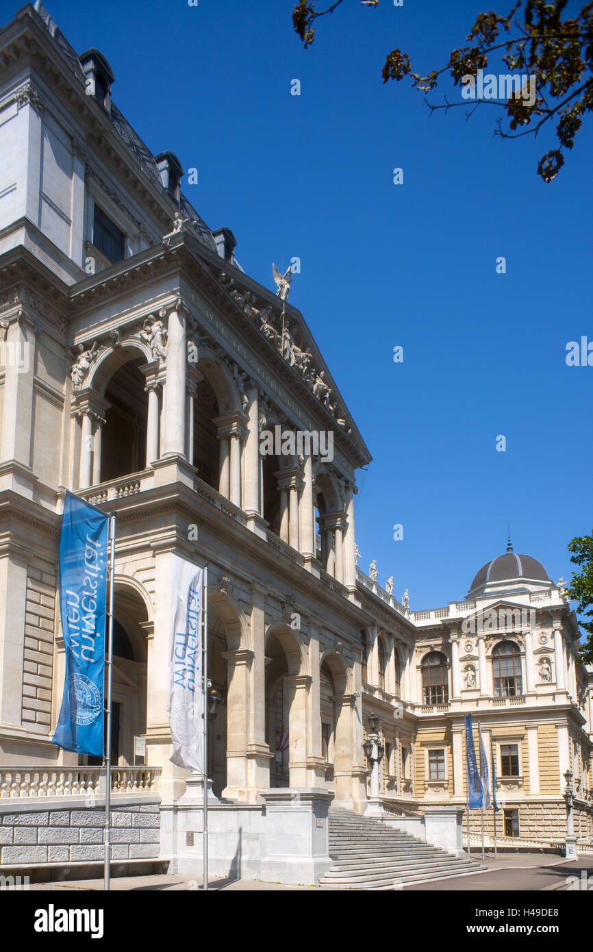 Austria, Vienna, Doktor-Karl-Lueger-Ring, palazzo universitario, 1365 fondata università di Vienna, Alma Mater Rudolphina Vindobonensis, è dopo il Karl's University di Praga la seconda più antica università di lingua tedesca a camera, Foto Stock